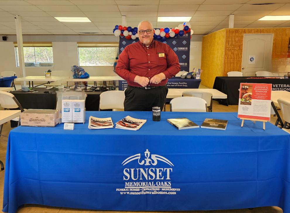 A Desk For Sunset Memorial at a Community Event Attended By Hear in Texas